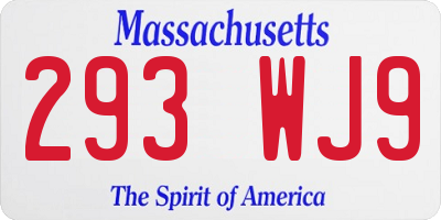 MA license plate 293WJ9