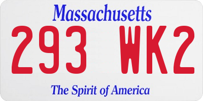 MA license plate 293WK2