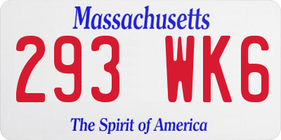 MA license plate 293WK6