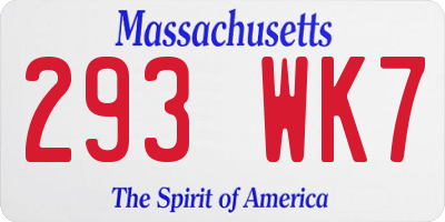 MA license plate 293WK7
