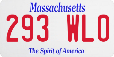 MA license plate 293WL0