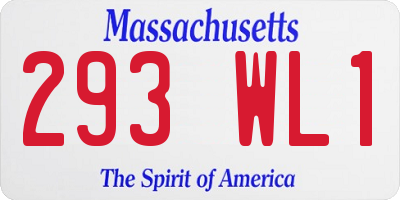 MA license plate 293WL1