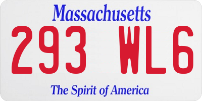 MA license plate 293WL6