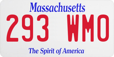 MA license plate 293WM0