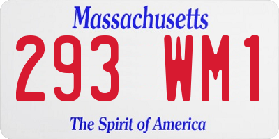 MA license plate 293WM1