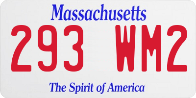 MA license plate 293WM2