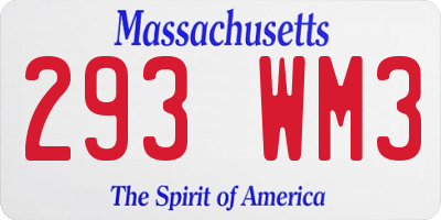 MA license plate 293WM3