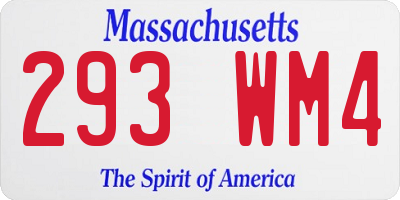MA license plate 293WM4