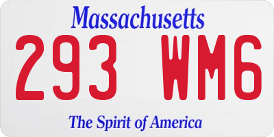 MA license plate 293WM6