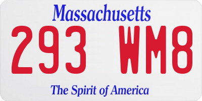MA license plate 293WM8