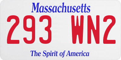 MA license plate 293WN2
