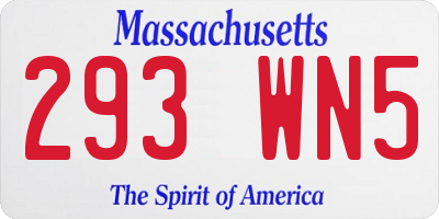 MA license plate 293WN5