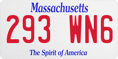 MA license plate 293WN6