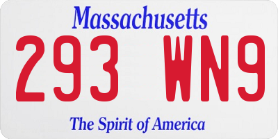 MA license plate 293WN9