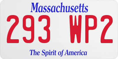 MA license plate 293WP2