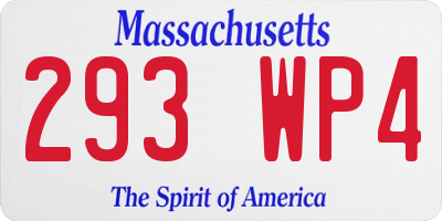 MA license plate 293WP4