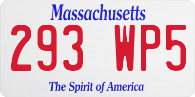 MA license plate 293WP5