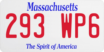 MA license plate 293WP6