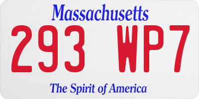 MA license plate 293WP7