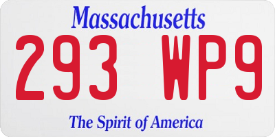 MA license plate 293WP9