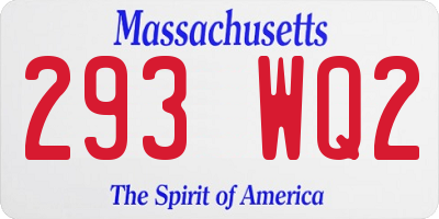 MA license plate 293WQ2