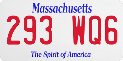 MA license plate 293WQ6