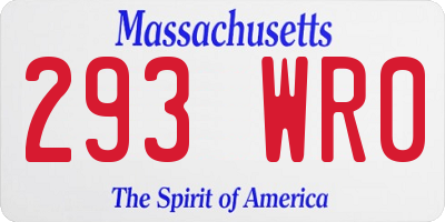 MA license plate 293WR0