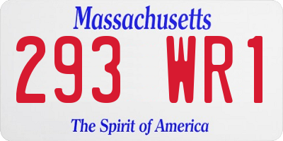 MA license plate 293WR1