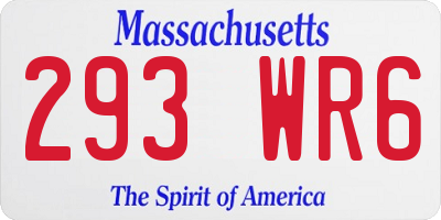 MA license plate 293WR6