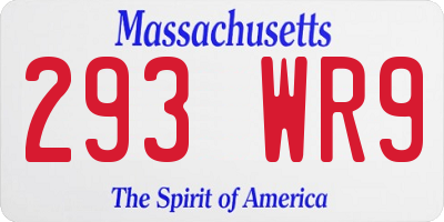 MA license plate 293WR9