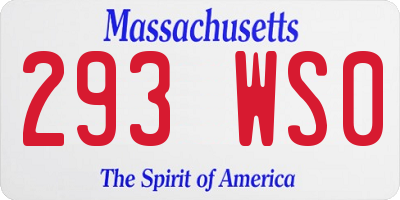 MA license plate 293WS0