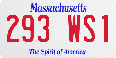 MA license plate 293WS1