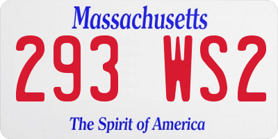 MA license plate 293WS2