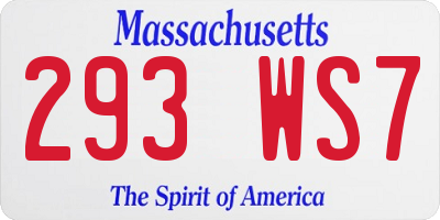 MA license plate 293WS7