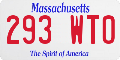 MA license plate 293WT0