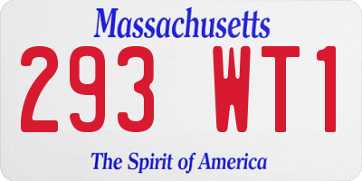 MA license plate 293WT1