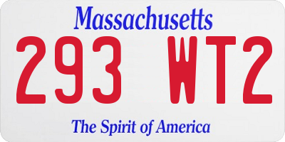 MA license plate 293WT2