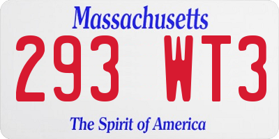 MA license plate 293WT3