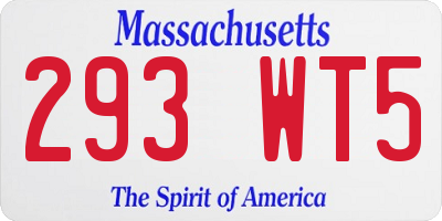 MA license plate 293WT5