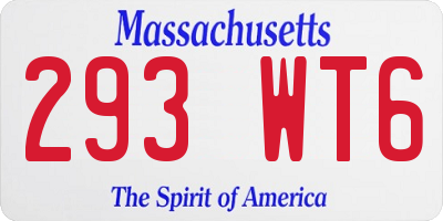 MA license plate 293WT6