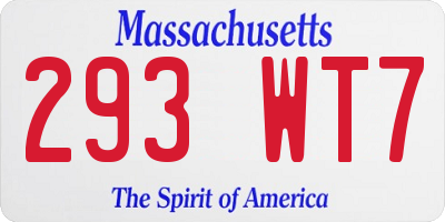 MA license plate 293WT7
