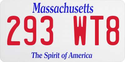MA license plate 293WT8