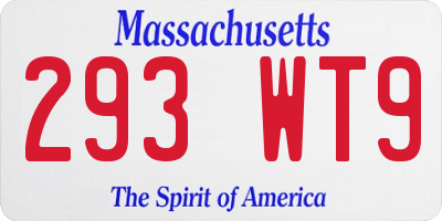 MA license plate 293WT9