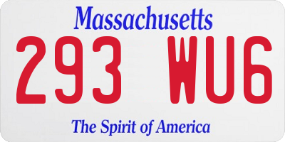 MA license plate 293WU6