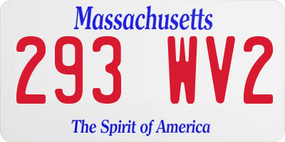 MA license plate 293WV2