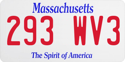 MA license plate 293WV3