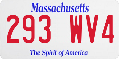 MA license plate 293WV4