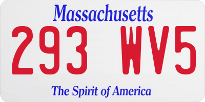 MA license plate 293WV5