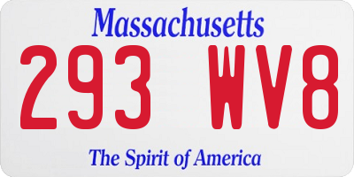 MA license plate 293WV8