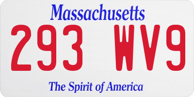 MA license plate 293WV9